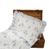 Pościel dla dzieci - Home&Baby Pościel Do Łóżeczka Z Falbanką 90X120 Gąski Z Różową Gałązką - miniaturka - grafika 1