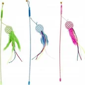 Zabawki dla kotów - Duvo+ DUVO+ WĘDKA DLA KOTA PIŁKA+PIÓRKA 46cm 121045 /6/144 - miniaturka - grafika 1