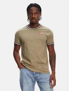 Hunter T-Shirt Eigg Ringer HARM0032251 Khaki Regular Fit - Koszulki męskie - miniaturka - grafika 1