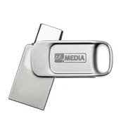 Pendrive - MyMedia MyDual USB 2.0, USB 2.0, 32GB, srebrny, 69266, USB A / USB C, z osłoną - miniaturka - grafika 1