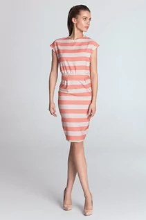 Sukienki - Letnia ołówkowa sukienka w paski - S120 - grafika 1