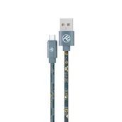 Kable USB - Tellur Graffiti Usb To Type-C Cable, 3A, 1M, Blue - miniaturka - grafika 1