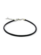Bransoletki - CHARM'S Skórzana bransoletka w kolorze czarnym - miniaturka - grafika 1