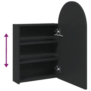 Szafka łazienkowa z lustrem i LED, łukowa, czarna, 42x13x70 cm Lumarko! - Toaletki - miniaturka - grafika 10