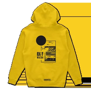 Bluza z kapturem Mazda RX-7 żółta-3XL - Odzież do sportów motorowych - miniaturka - grafika 1