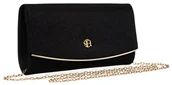 Torebki damskie - Damska torebka Rovicky kopertówka wieczorowa brokatowa listonoszka łańcuszek, czarny - miniaturka - grafika 1