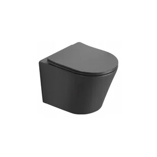 Miska WC Rimless z deską wolnoopadającą slim MEXEN Rico, ciemnoszara matowa - Miski WC - miniaturka - grafika 1