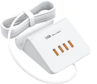 Ładowarki do telefonów - Ładowarka Zasilacz Stacja 25W 4 Porty USB Z Uchwytem Na Telefon - miniaturka - grafika 1
