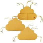 Organizery na łóżeczko - Hi Little One ochraniacze panelowe do łóżeczka z organizerem z oddychającej BIO bawełny CLOUD Mustard - miniaturka - grafika 1