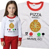 Piżamy dla dziewczynek - Piżama dziecięca Muszę Iść Pizza Dzwoni 98/104 - VoloDonum - miniaturka - grafika 1