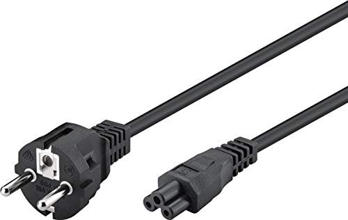 goobay 70765 kabel sieciowy z zestykiem ochronnym, wtyczka do gniazda IEC C5, 2 m/kabel zasilający 2,5 A, idealny do telewizora, monitora, laptopa, zasilacza; sprzęt DJ