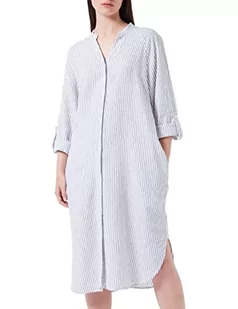 ONLY Damska sukienka Onllinette Linen Tokyo Ls Dress Noos, White/Stripes:night Sky, S - Sukienki - miniaturka - grafika 1