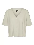 Bluzki damskie - VERO MODA Women's VMJESMILO 2/4 koszulka WVN GA NOOS bluzka, srebrna podszewka, L, Silver Lining, L - miniaturka - grafika 1