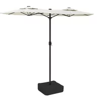 Parasole ogrodowe - Parasol ogrodowy podwójny z LED, piaskowa biel, 316x240 cm Lumarko! - miniaturka - grafika 1