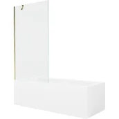 Wanny - Mexen Cubik wanna prostokątna 170 x 70 cm z obudową i parawanem 1-skrzydłowym 90 cm, transparent, złoty 5905315202901 - miniaturka - grafika 1