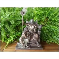 Figurki dekoracyjne - RZEŹBA ZEUS I HERA NA TRONIE OLIMPU - VERONESE  (WU76068A4) - miniaturka - grafika 1