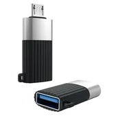 Złącza, przejściówki, adaptery - Xo Adapter Micro Usb do Usb czarny Otg - miniaturka - grafika 1