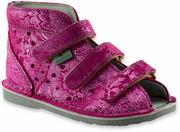 Buty dla dziewczynek - Dziewczęce buty profilaktyczne Danielki T125L/135L Brokatowe - miniaturka - grafika 1
