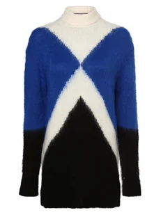 Tommy Hilfiger Sweter damski z dodatkiem alpaki Kobiety niebieski|czarny|biały wzorzysty, S - Swetry damskie - miniaturka - grafika 1