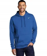 Bluzy męskie - Bluza męska Nike Club Hoody Swoosh niebieska z kapturem 611457-408 r. S - miniaturka - grafika 1