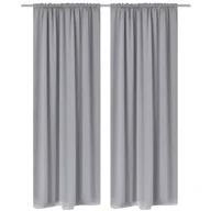 Zasłony - vidaXL Szare zasłony zaciemniające pomieszczenie 2 szt.Blackout 135x245 cm - miniaturka - grafika 1