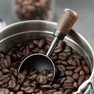 Inne - TEMU Vintage miarka do kawy z litego drewna, pojemność 10 gramów, rączka z orzecha, idealna do kawy, herbaty itp., doskonały prezent świąteczny - miniaturka - grafika 1