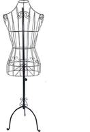 Manekiny wystawowe - Czarny manekin krawiecki metalowy manekin damski biust regulowana wysokość stojaka na ubrania biust vintage kobieta model wystrój - miniaturka - grafika 1