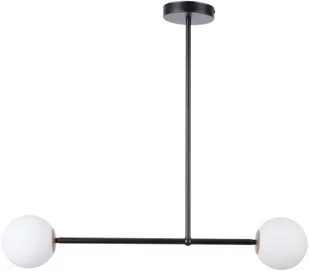 Sigma czarna lampa sufitowa na 2 żarówki 33192 GAMA minimalistyczny żyrandol z białymi kloszami 33192 - Lampy sufitowe - miniaturka - grafika 1
