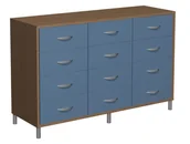 Meble do szkół i przedszkoli - Regał Primo 302 z 12 szufladami, na nóżkach - miniaturka - grafika 1