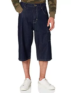 Spodenki damskie - Southpole Męskie szorty jeansowe z taśmą, krótkie spodnie dżinsowe dla mężczyzn dostępne w 3 kolorach, rozmiary 30 – 36, Raw Indigo, M - grafika 1