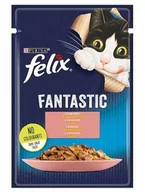 Mokra karma dla kotów - Purina Felix Fantastic Fantastic Łosoś w galaretce saszetka 85g - miniaturka - grafika 1