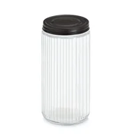 Pojemniki kuchenne - Słoik z metalową pokrywką KITCHEN ESSENTIALS, ryflowane szkło - miniaturka - grafika 1