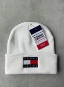 Czapki damskie - ﻿Czapka Tommy Jeans UNISEX DLA NIEJ, DLA NIEGO BIAŁA ZIMA - miniaturka - grafika 1