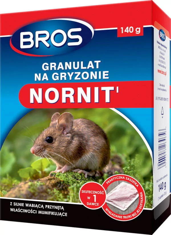 Bros Sp z o.o Nornit granulat na gryzonie 140g 1701