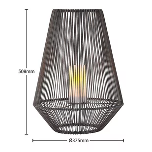 Lindby Kaati latarnia solarna LED, rattan, 37 cm - Lampy ogrodowe - miniaturka - grafika 2