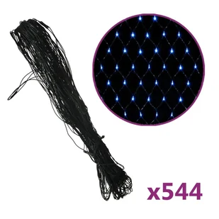 vidaXL Siatka z lampek LED, niebieska, 4x4 m, 544 LED 328784 - Lampy ogrodowe - miniaturka - grafika 8