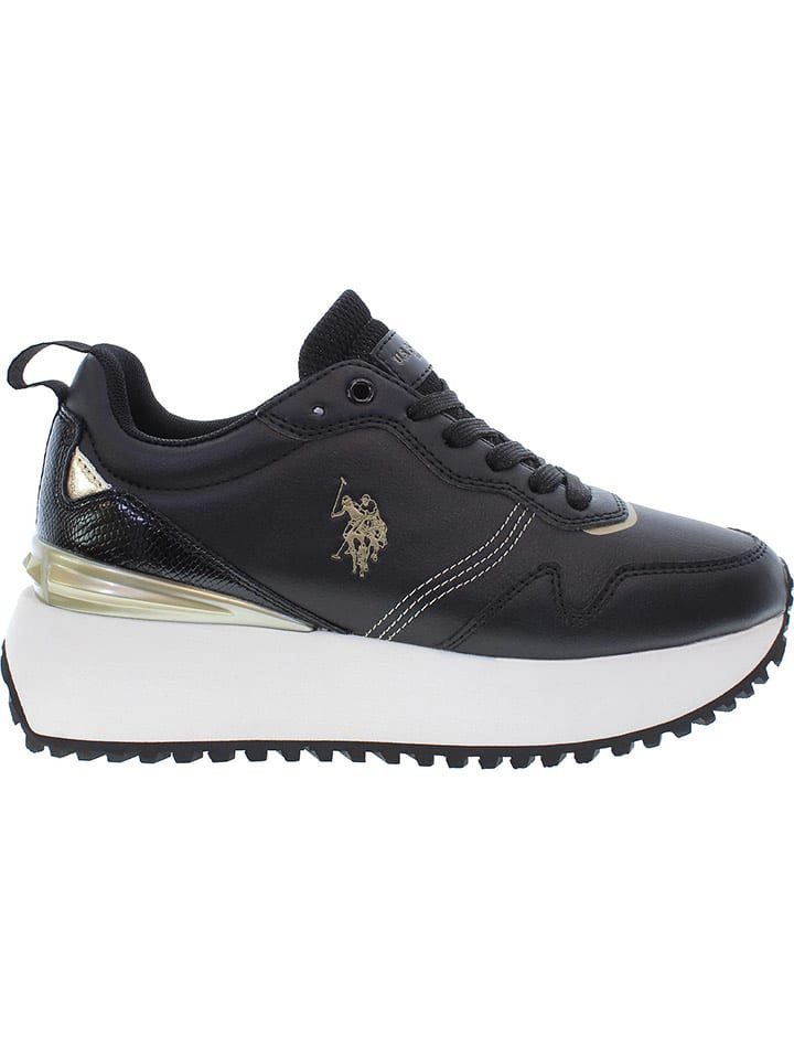 U.S. Polo Assn. Sneakersy w kolorze złoto-czarnym na koturnie