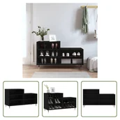 Szafki na buty - Stojak na buty The Living Store czarny 102x36x60 cm materiał drewnopochodny - miniaturka - grafika 1
