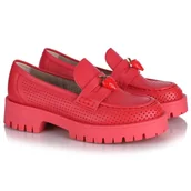 Mokasyny damskie - Mokasyny damskie CheBello 4628-520-000-PSK-S173 ażurowe R.39 - miniaturka - grafika 1