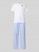 Piżamy męskie - Zestaw piżamowy o kroju relaxed fit z wyhaftowanym logo model ‘Sleep’ - miniaturka - grafika 1