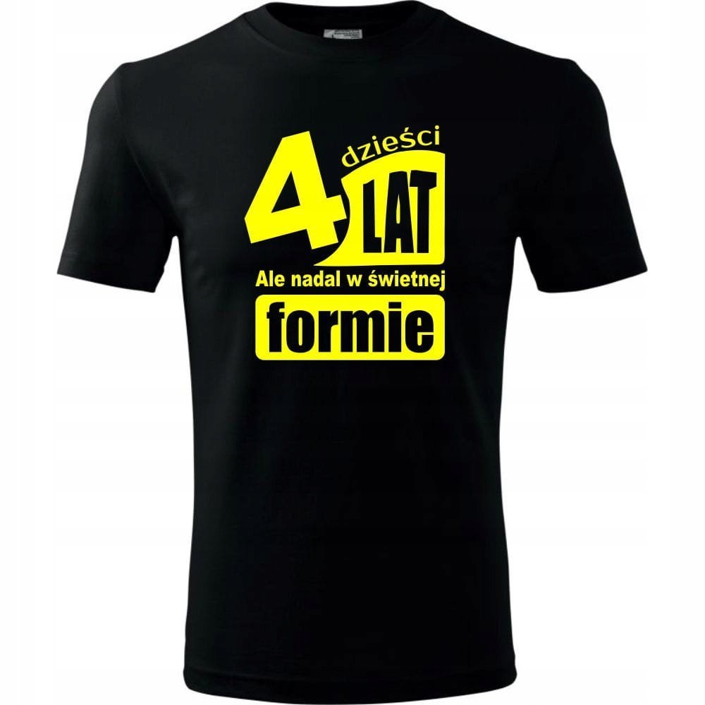 Męska Koszulka Nadruk 40 lat i nadal w świetnej formie na Prezent Urodziny czarny 3XL