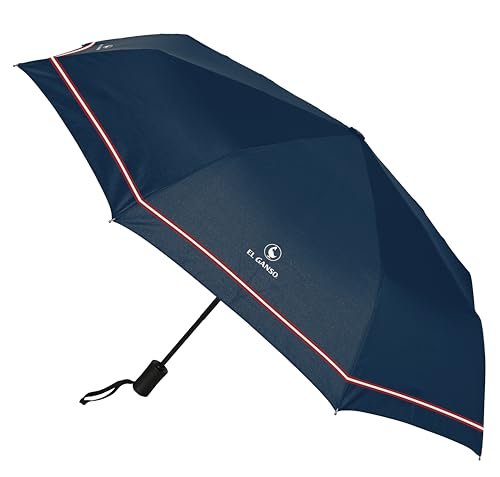 Safta EL GANSO CLASSIC – automatyczny składany parasol, 8 paneli, metalowe żebra, wygodny i wszechstronny, jakość i odporność, 33-62 cm, materiał poliester, granatowy, granatowy, Estándar, na co