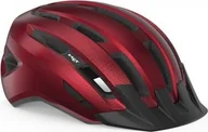 Kaski rowerowe - Kask rowerowy MET DOWNTOWN, czerwony błyszczący, rozmiar S/M - miniaturka - grafika 1