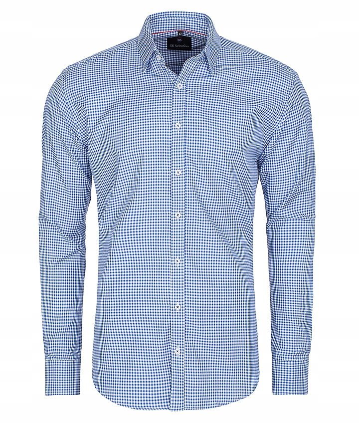 KOSZULA MĘSKA DI SELENTINO CRETE W KRATKĘ SLIM FIT - Shirt: 46