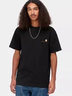 Koszulki męskie - T-shirt męski długi bawełniany Carhartt WIP S/S American Script T-Shirt I029956-89XX M Czarna (4064958087069). T-shirty męskie - miniaturka - grafika 1