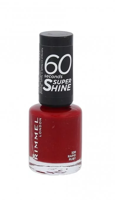 Rimmel London London 60 Seconds Super Shine lakier do paznokci 8 ml dla kobiet 320 Rapid Ruby