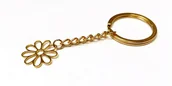 Breloki - Brelok, Breloczek, Przywieszka Do Kluczy - Złoty Kwiatek, Stal Nierdzewna - miniaturka - grafika 1