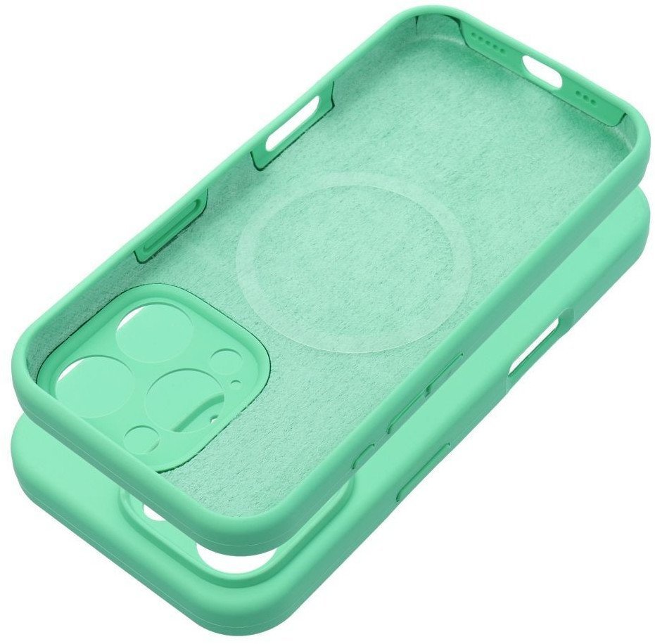 Futerał SILICONE 2mm do IPHONE 16 Plus kompatybilny z MagSafe miętowy