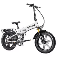 Rowery elektryczne - Składany rower elektryczny Vitilan I7 Pro 2.0, grube opony 20*4,0 cali, silnik Bafang 750W, wyjmowalna bateria 48V 20Ah - biały - miniaturka - grafika 1
