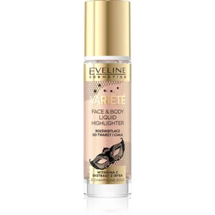Eveline Cosmetics Variété Liquid Highlighter Płynny rozświetlacz do twarzy i ciała, 01 Champagne Gold 01, CHAMP.GOLD 30.0 ml - Rozświetlacze do twarzy i ciała - miniaturka - grafika 1